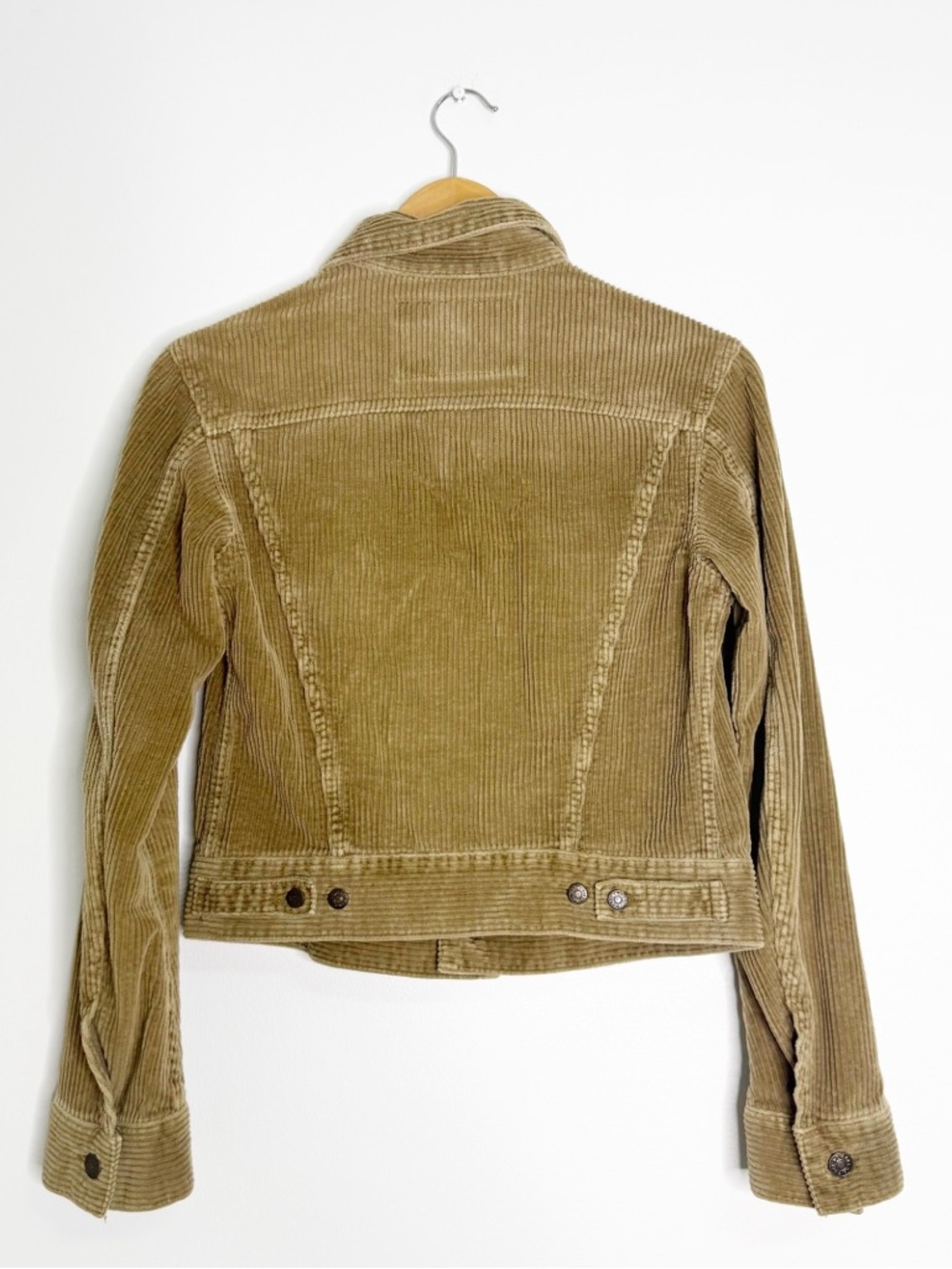 Diesel Corduroy Cropped Jacket Tan Cotton Size Medium Made in Italy Trucker Y2K - Picture 6 of 7